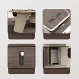 Brown Deep L-Shaped Wood Desk with Shelves and Storage Image - 9