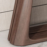 Brown Entryway Curved Pine Dark Wood Console Table Image - 7
