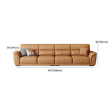 Brown Faux Leather Biscuit Back L-Shape Sectional Image - 24