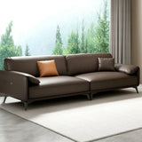 Brown Faux Leather Sofa Seating Group with Gliders Image - 11