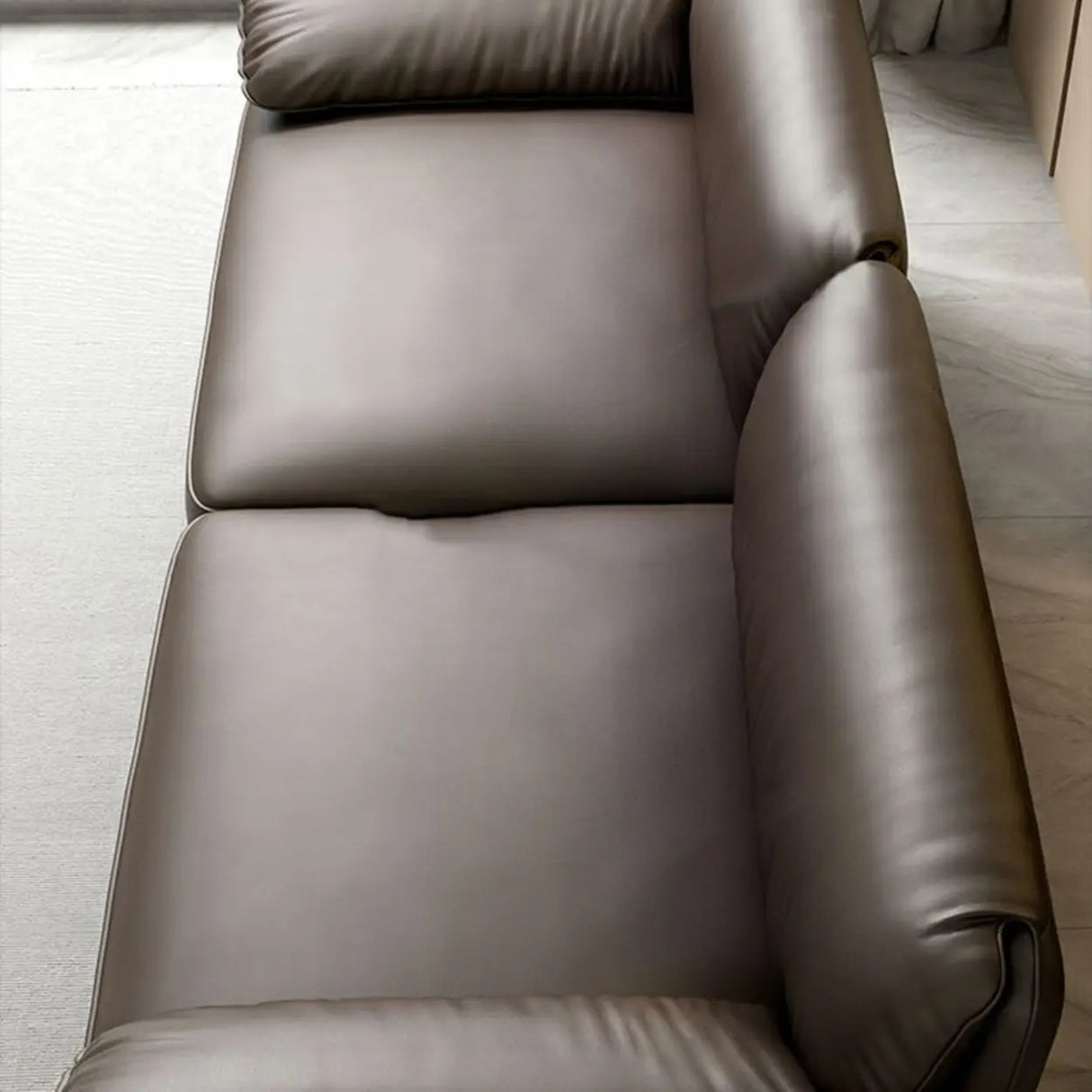 Brown Faux Leather Sofa Seating Group with Gliders Image - 16
