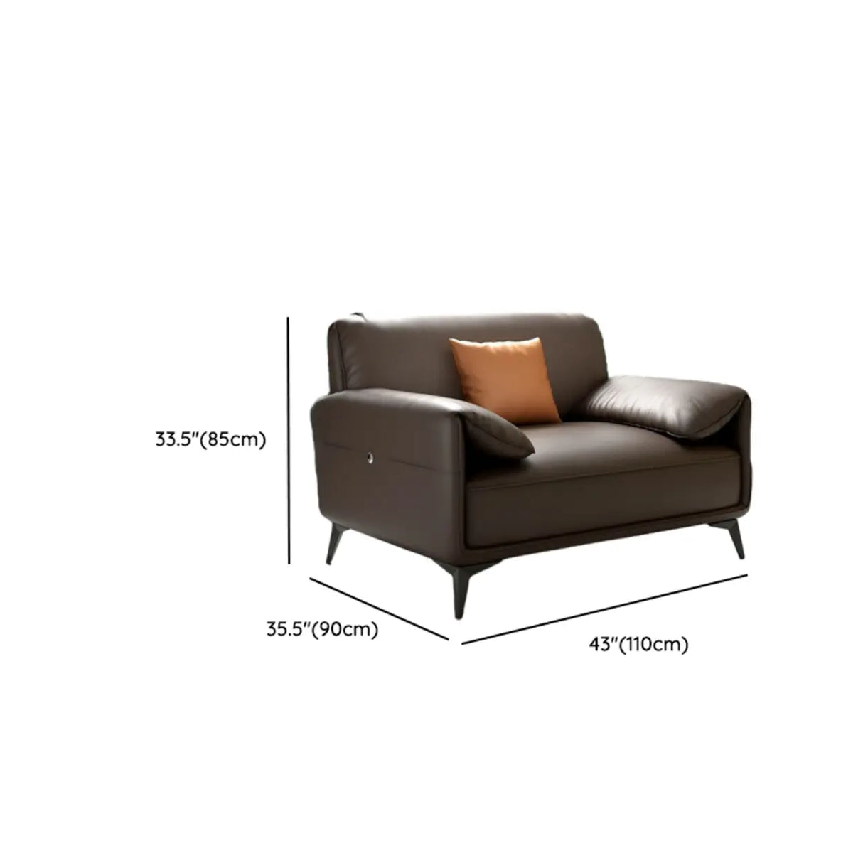 Brown Faux Leather Sofa Seating Group with Gliders 