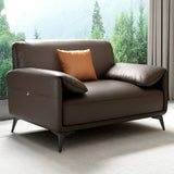Brown Faux Leather Sofa Seating Group with Gliders Image - 7