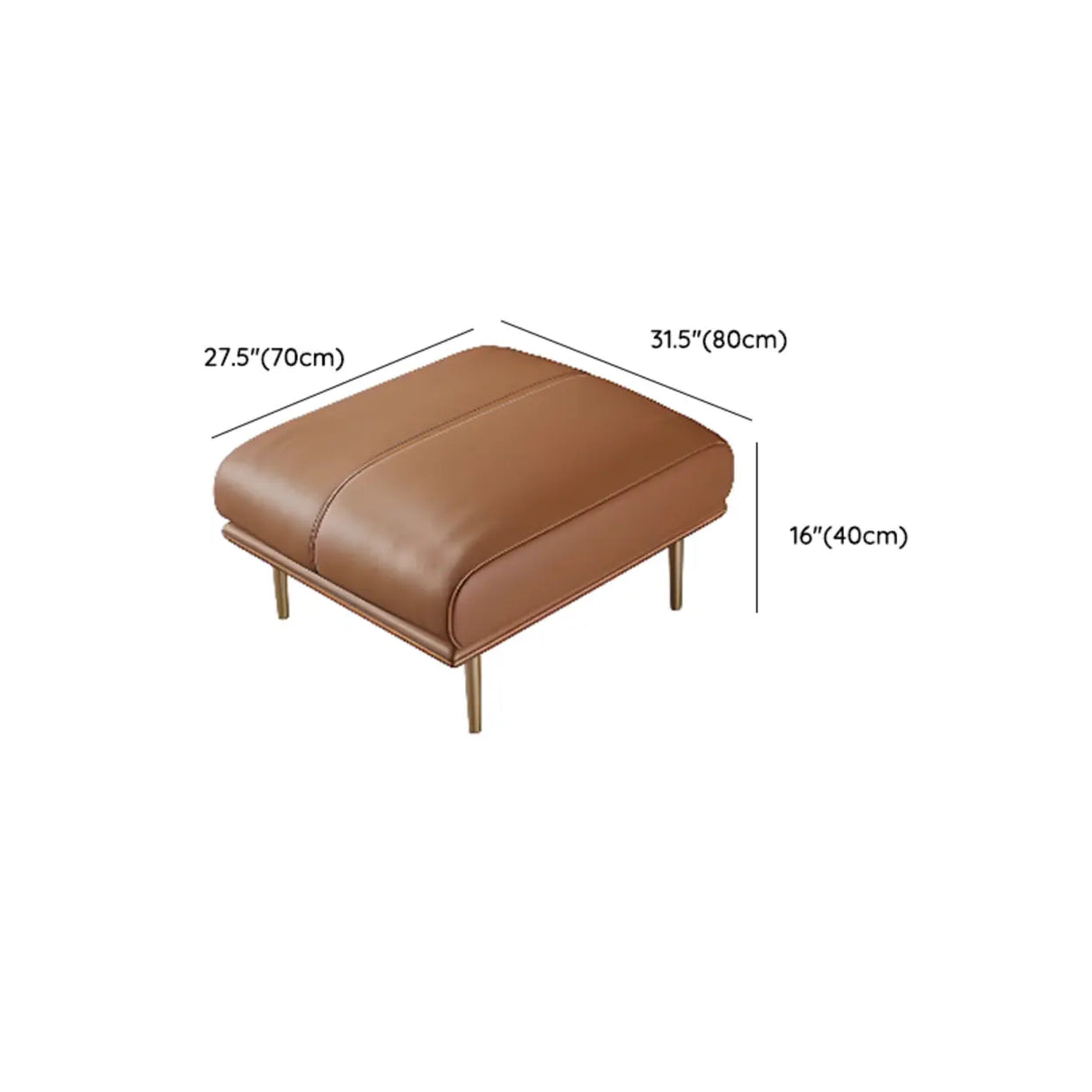 Brown Faux Leather Wooden Fame Sofa with Gliders Image - 19