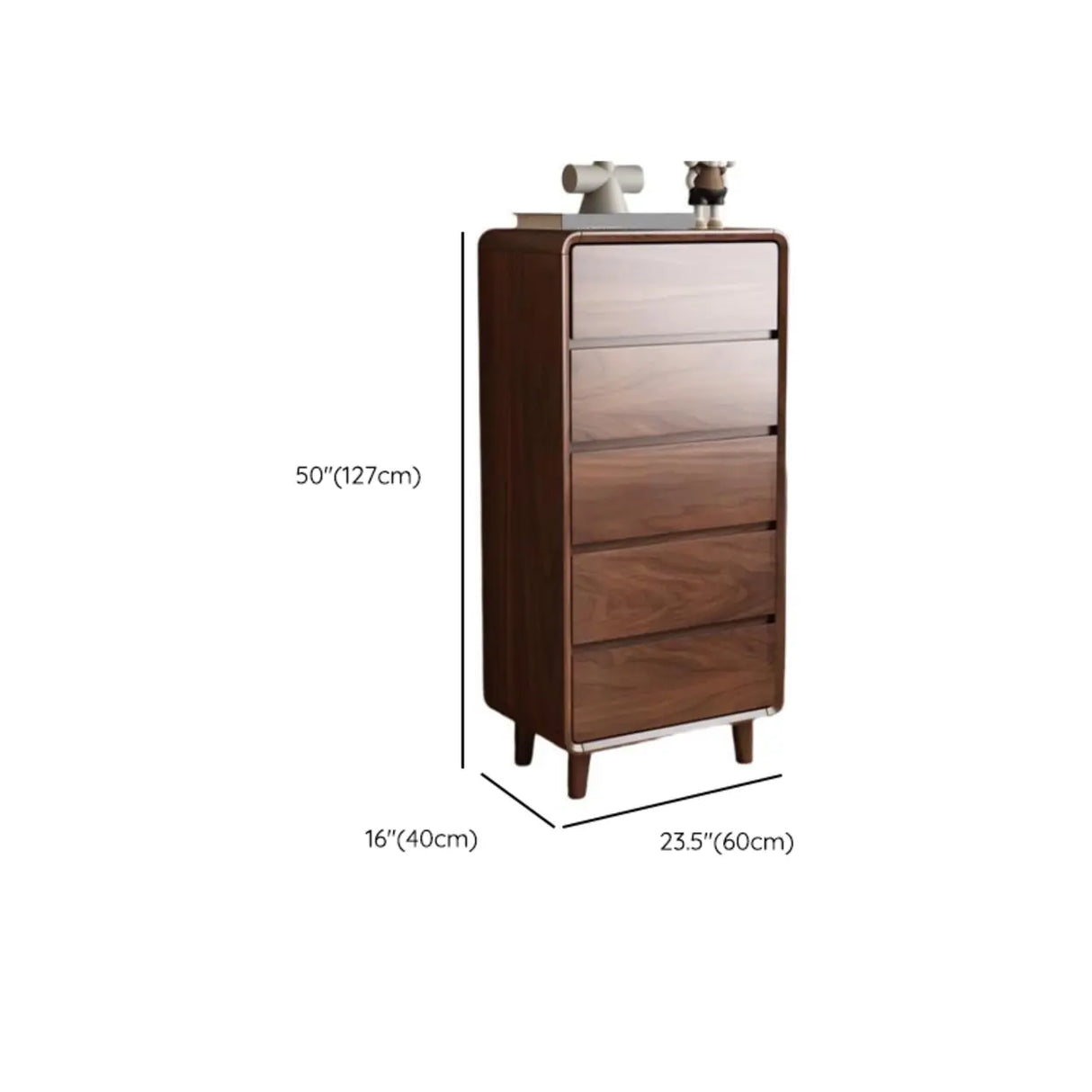 Brown Finish Wood Storage Dresser for Drawers 