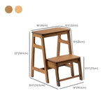 Brown Foldable Wooden Tall Solid Color Vanity Stool #size