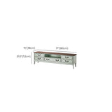 Brown-Green Wood Open Storage Drawers Long TV Stand #size