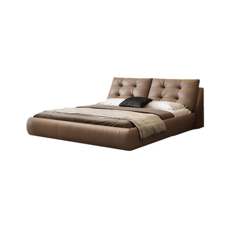 Brown King Modern Upholstered Storage Bed with Mattress Image - 2