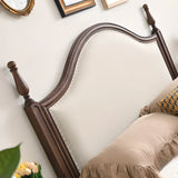 Brown King Nailhead Trim Upholstered Rubberwood Storage Bed Image - 5