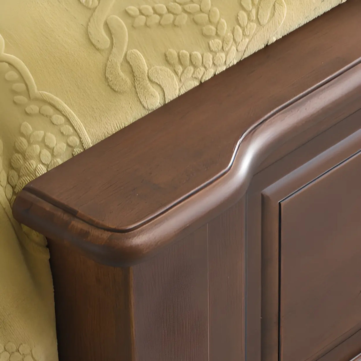 Brown King Nailhead Trim Upholstered Rubberwood Storage Bed Image - 8