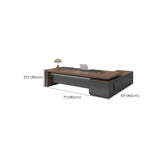 Brown L-Shape Manufactured Wood Long Executive Desk Image - 11
