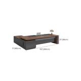 Brown L-Shape Manufactured Wood Long Executive Desk Image - 23