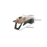 Brown L-Shaped Long Wooden Computer Desk with Shelves Image - 18
