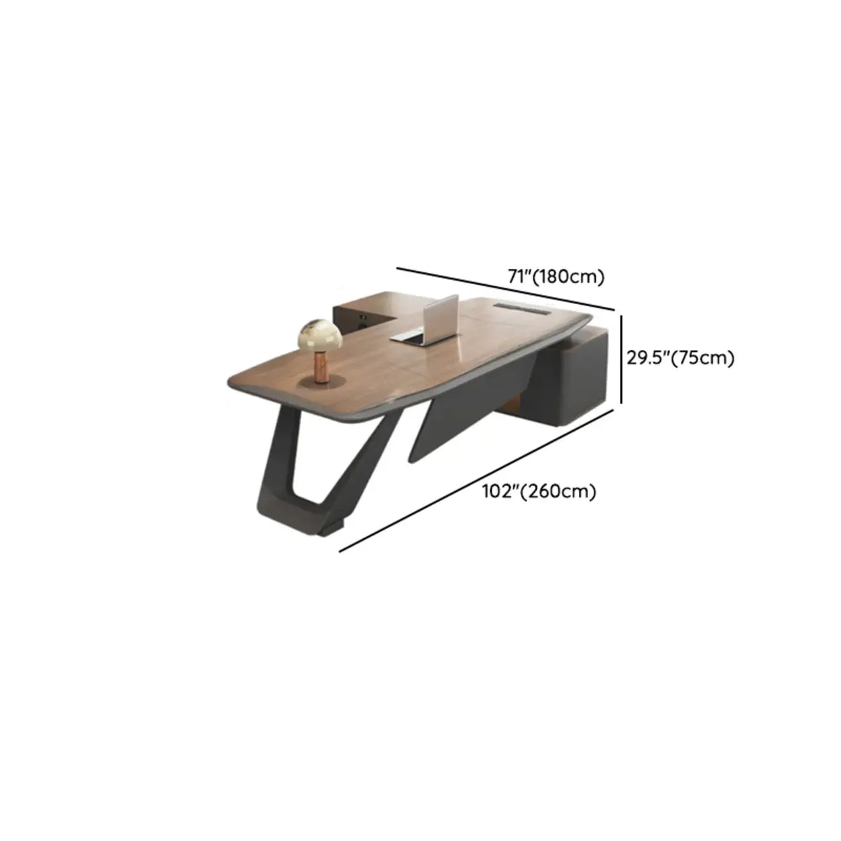 Brown L-Shaped Long Wooden Computer Desk with Shelves Image - 22