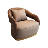 Brown Leather Metal Frame Sofa Seating Group with Table Image - 10