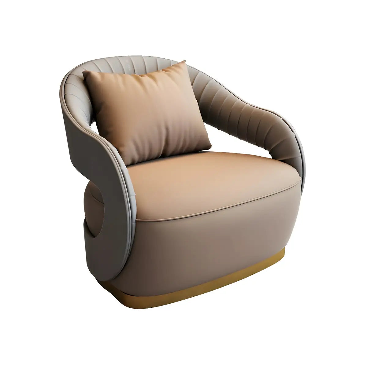 Brown Leather Metal Frame Sofa Seating Group with Table Image - 13