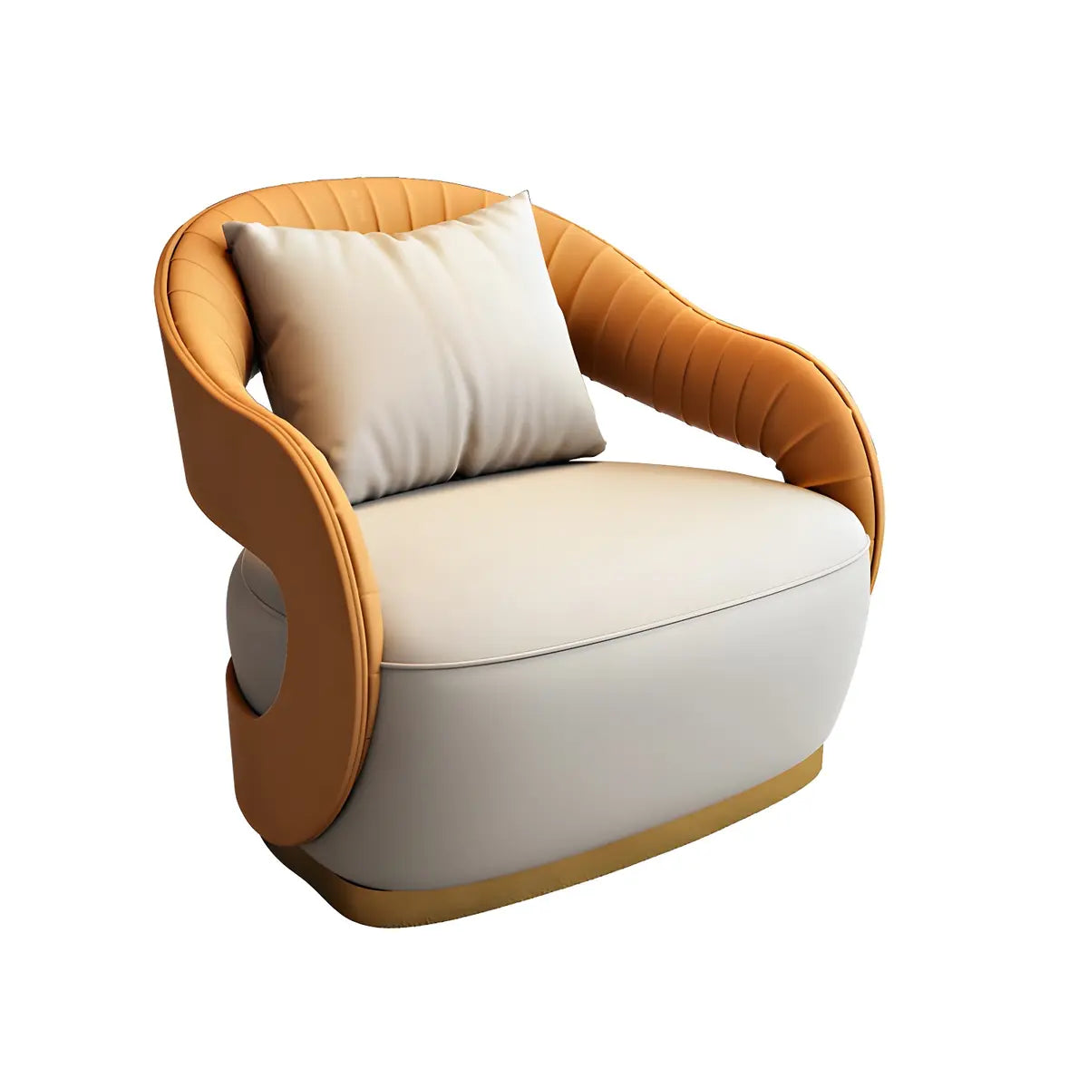 Brown Leather Metal Frame Sofa Seating Group with Table Image - 5