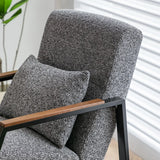 Brown Leather Pillow Back Metal Four Legs Arm Chair Image - 13