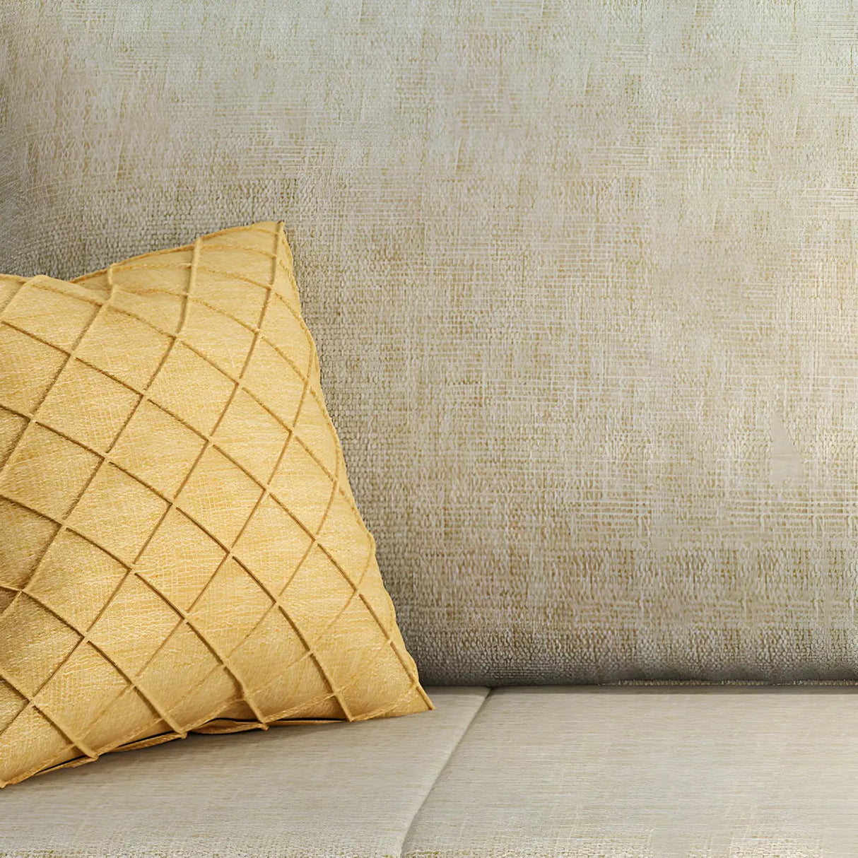 Brown Linen Square Arm Pillow Back Sofa Bed with Pillow Image - 6