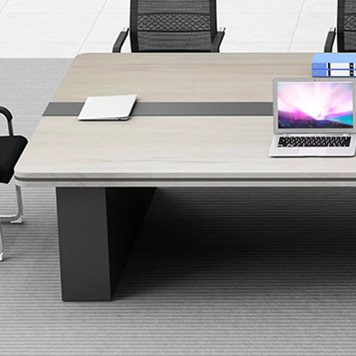 Brown Long Deep Auburn Multi-person Conference Desk Image - 4