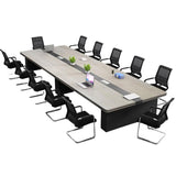 Brown Long Deep Auburn Multi-person Conference Desk Image - 7