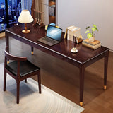 Brown Long Multi-person Wooden Office Desk Image - 4