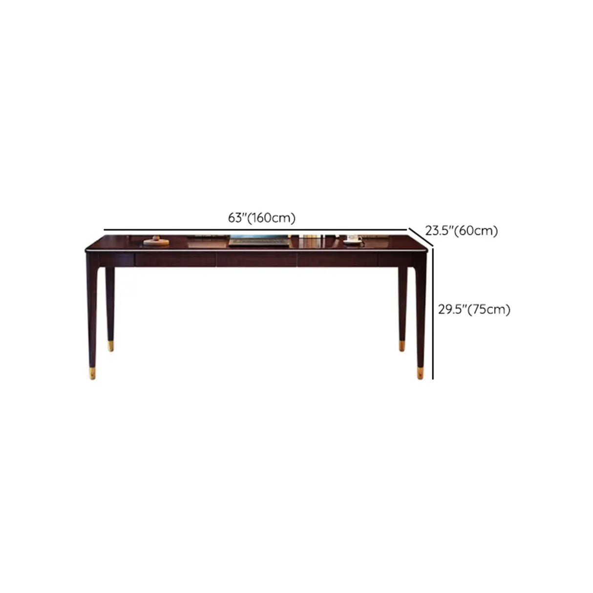 Brown Long Multi-person Wooden Office Desk 