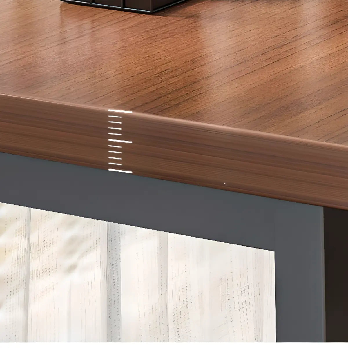 Brown Long Rectangular Wood Bar Table with Footrest Image - 8