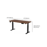 Brown Long Standard Ergonomic Walnut Computer Desk Image - 12