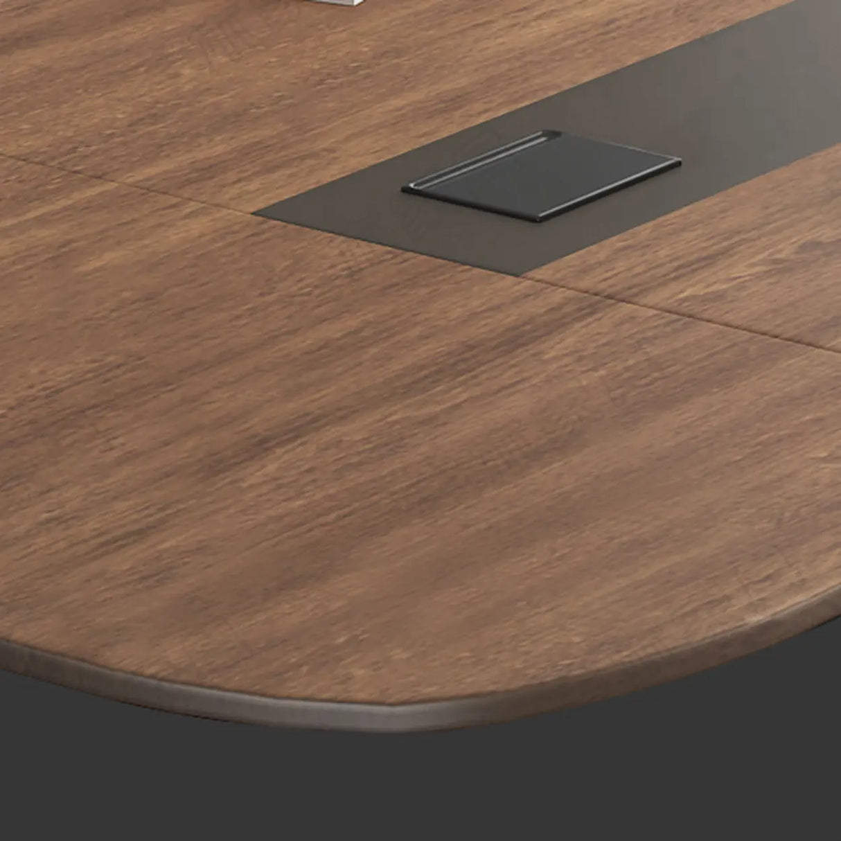 Brown Long Walnut Wooden Multi-person Conference Desk Image - 7