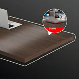 Brown Manufactured Wood L-Shape Storage Executive Desk Image - 13