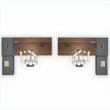 Brown Manufactured Wood L-Shape Storage Executive Desk Image - 14