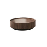 Brown Manufactured Wood Round Coffee Table with Drawers Image - 5