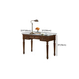Brown Medium Standard Wooden Computer Desk with Drawers Image - 13