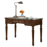 Brown Medium Standard Wooden Computer Desk with Drawers Image - 5