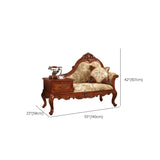 Brown Medium Vintage Wood Chaise Lounge with Storage #size