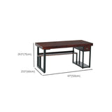 Brown Medium Wood Computer Desk with Drawer and Shelves #size