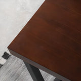 Brown Medium Wood Computer Desk with Drawer and Shelves Image - 2