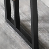 Brown Medium Wood Computer Desk with Drawer and Shelves Image - 7