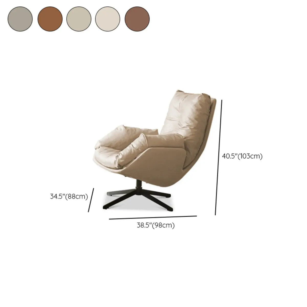 Brown Microfiber Leather Fixed Back Foam Fill Arm Chair 