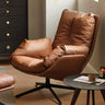 Brown Microfiber Leather Fixed Back Foam Fill Arm Chair Image - 2