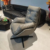 Brown Microfiber Leather Fixed Back Foam Fill Arm Chair Image - 3