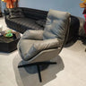 Brown Microfiber Leather Fixed Back Foam Fill Arm Chair Image - 3