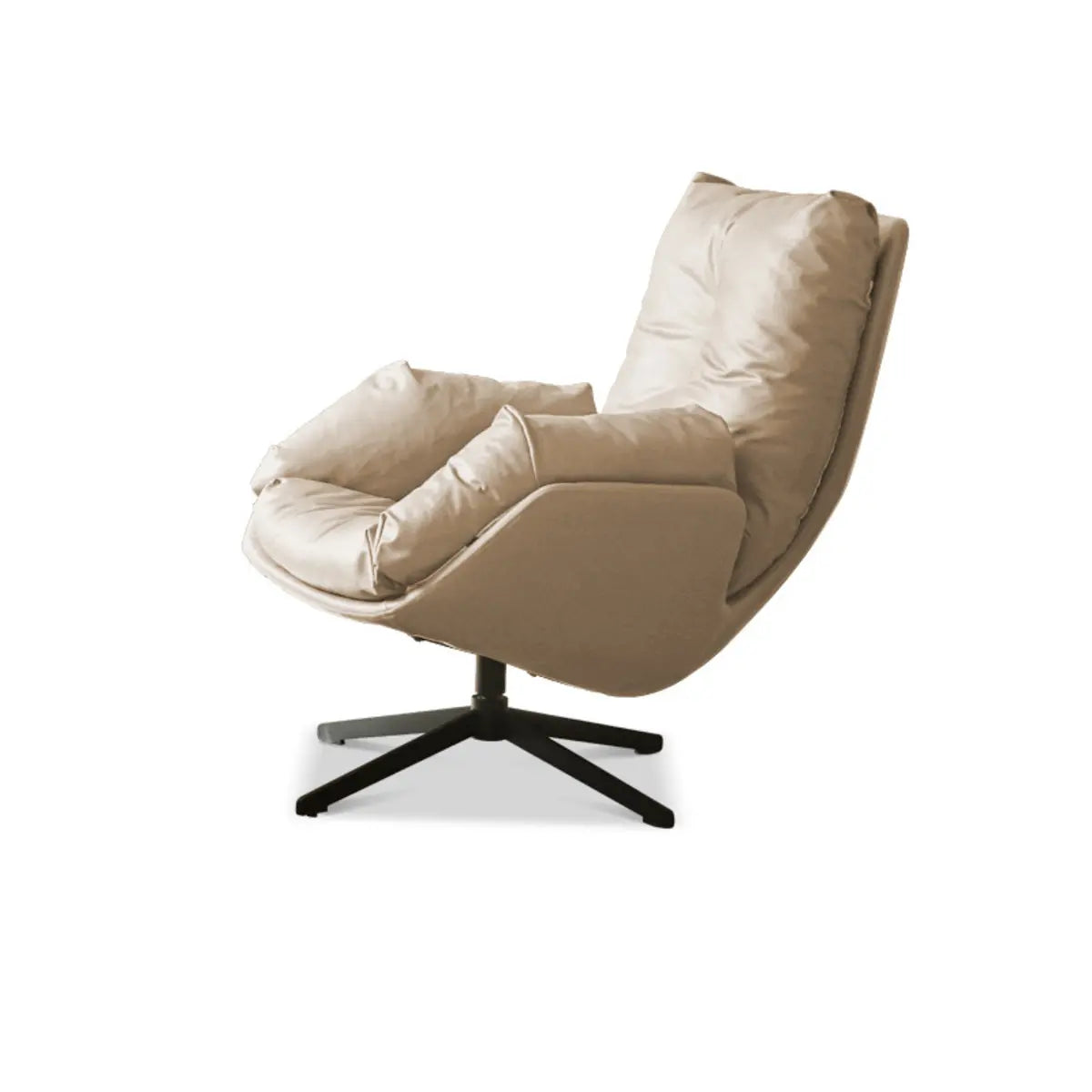 Brown Microfiber Leather Fixed Back Foam Fill Arm Chair Image - 5