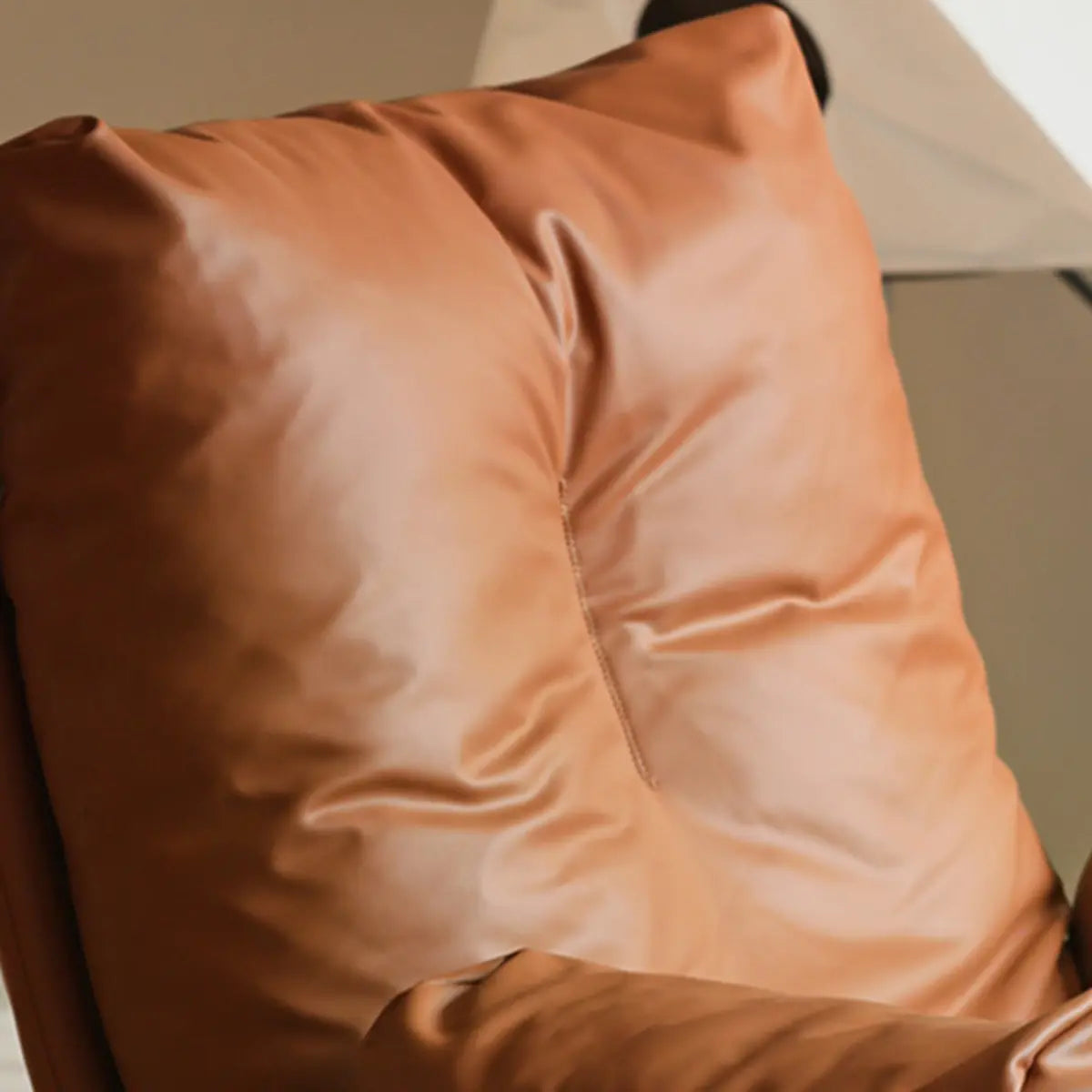 Brown Microfiber Leather Fixed Back Foam Fill Arm Chair Image - 8