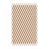 Brown Modern Checkered Polyester Non-Slip Area Rug Image - 5