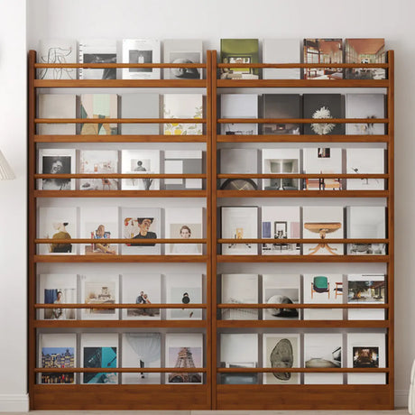 Brown Modern Multi-layer Wood Vertical Storage Bookcase Image - 1