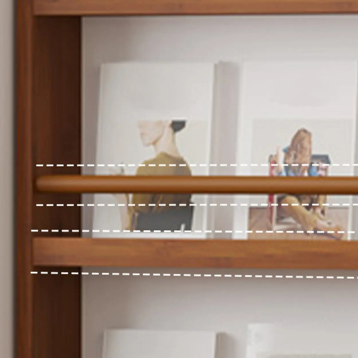 Brown Modern Multi-layer Wood Vertical Storage Bookcase Image - 13