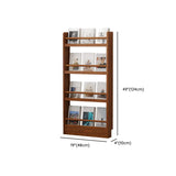 Brown Modern Multi-layer Wood Vertical Storage Bookcase Image - 17