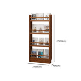 Brown Modern Multi-layer Wood Vertical Storage Bookcase Image - 18